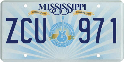 MS license plate ZCU971