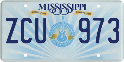 MS license plate ZCU973