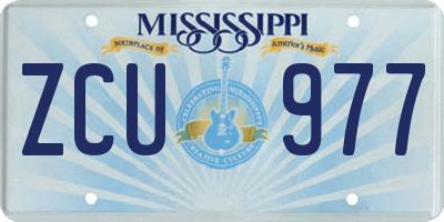 MS license plate ZCU977