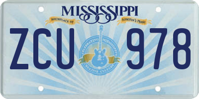 MS license plate ZCU978