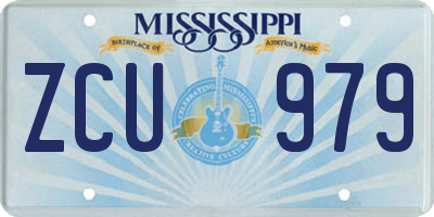 MS license plate ZCU979