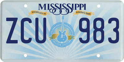 MS license plate ZCU983