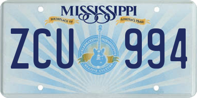 MS license plate ZCU994