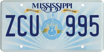 MS license plate ZCU995