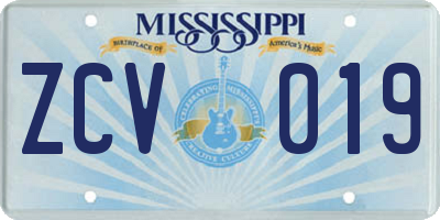 MS license plate ZCV019