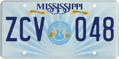 MS license plate ZCV048