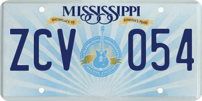 MS license plate ZCV054