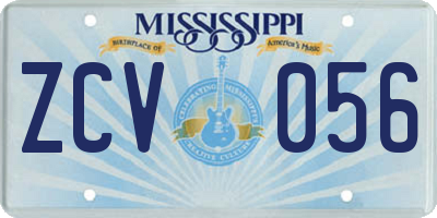 MS license plate ZCV056