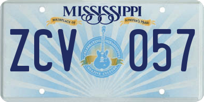 MS license plate ZCV057