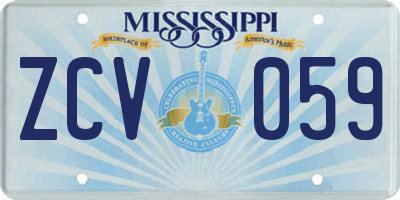 MS license plate ZCV059