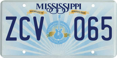 MS license plate ZCV065