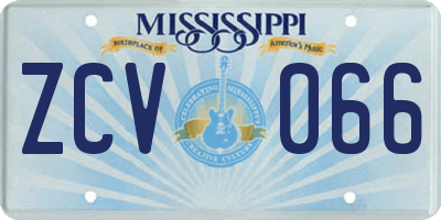 MS license plate ZCV066
