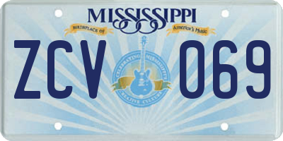 MS license plate ZCV069