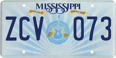 MS license plate ZCV073