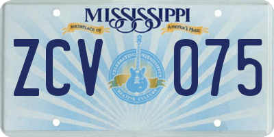 MS license plate ZCV075