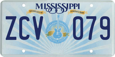 MS license plate ZCV079