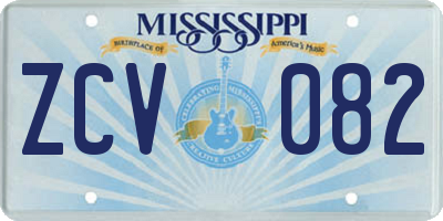 MS license plate ZCV082