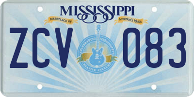 MS license plate ZCV083