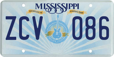 MS license plate ZCV086