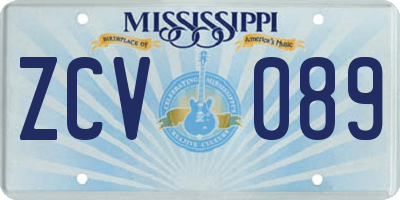 MS license plate ZCV089