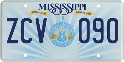 MS license plate ZCV090