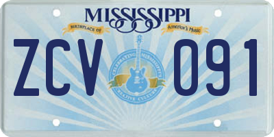 MS license plate ZCV091