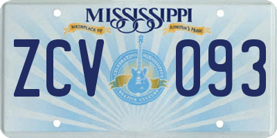 MS license plate ZCV093
