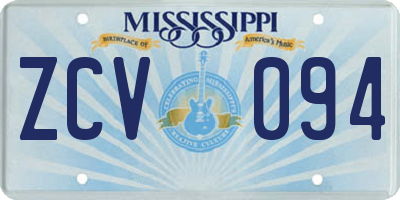 MS license plate ZCV094