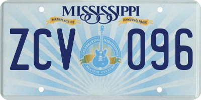 MS license plate ZCV096