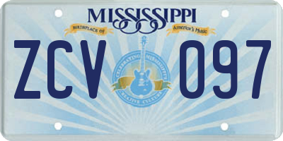 MS license plate ZCV097