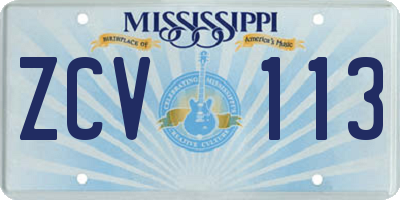 MS license plate ZCV113