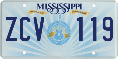 MS license plate ZCV119
