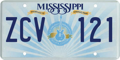 MS license plate ZCV121