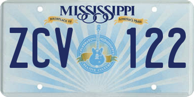 MS license plate ZCV122