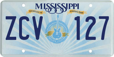 MS license plate ZCV127