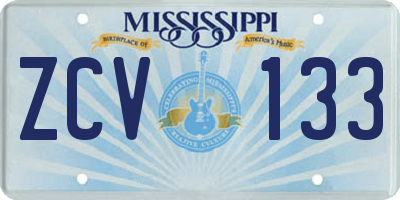 MS license plate ZCV133