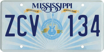 MS license plate ZCV134