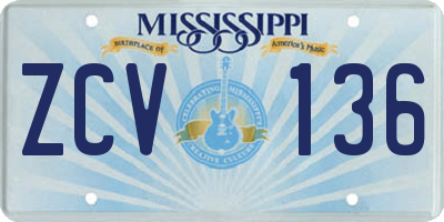 MS license plate ZCV136