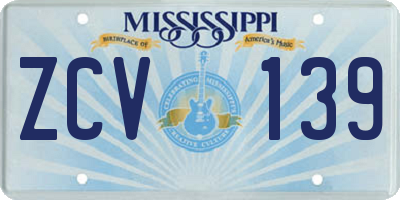 MS license plate ZCV139