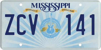 MS license plate ZCV141