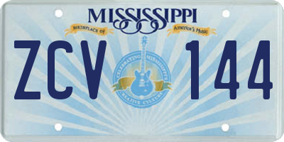 MS license plate ZCV144