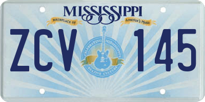 MS license plate ZCV145