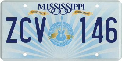 MS license plate ZCV146