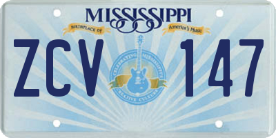 MS license plate ZCV147