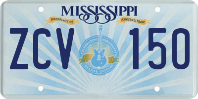 MS license plate ZCV150