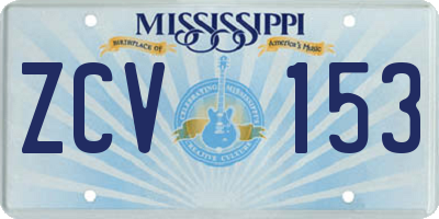 MS license plate ZCV153