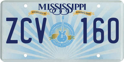 MS license plate ZCV160