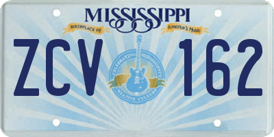 MS license plate ZCV162