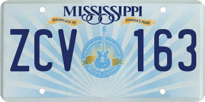 MS license plate ZCV163
