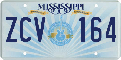 MS license plate ZCV164